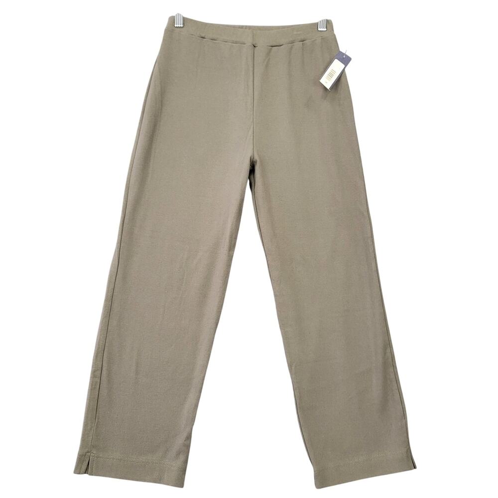 Cherokee Brown Pants NEW Straight Stretch Waist Pull-On Casual Knit Women Size S